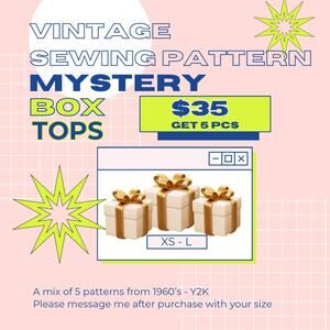 Vintage Sewing Pattern Mystery Box WOMEN Tops 5 for $35 1960s - Y2K Any Decade